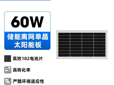 厂家直营 玻璃层压 60w 监控光伏板 太阳能板 单晶户外solar mono图1