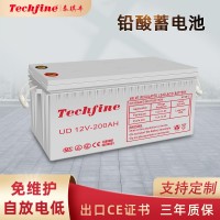 Techfine蓄电池12V7-200ah铅酸蓄电池深循环胶体太阳能储能电池