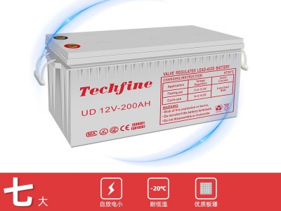 Techfine蓄电池12V7-200ah铅酸蓄电池深循环胶体太阳能储能电池图2