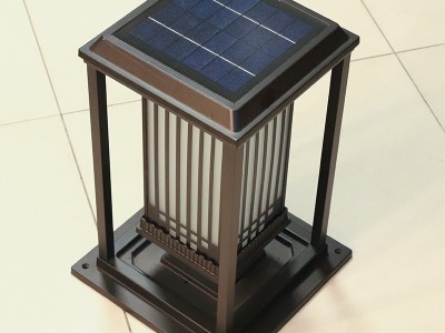 厂家供应太阳能户外仿云石方形柱头灯别墅庭院围墙灯中式柱头灯图4
