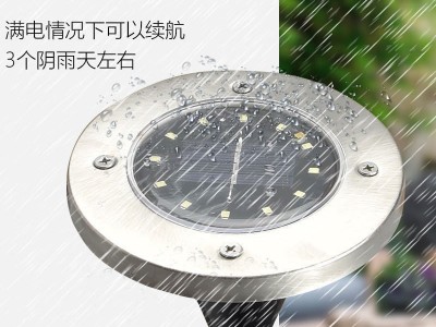 太阳能不锈钢8LED地埋灯七彩草坪灯户外庭院灯插地防雨别墅草地灯图5