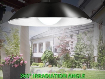 太阳能单头吊灯LED复古球泡灯 户外一拖二双头室内外遥控照明路灯图2