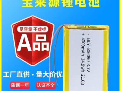 厂家606090批发4000mAh太阳能智能家居平板聚合物锂电池3.7V电芯图1