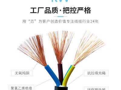 科讯厂家直销国标铜芯RVV2/3/芯1.5/2.5/4平方电气装备用线护套线图3