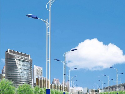 路灯厂家双头市电路灯 双臂LED路灯大功率80W市政道路太阳能路灯图3
