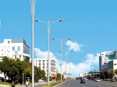 路灯厂家双头市电路灯 双臂LED路灯大功率80W市政道路太阳能路灯图4