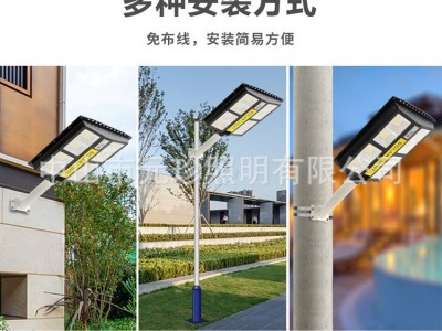 新款伸缩杆式太阳能一体化路灯 新农村户外庭院照明双向广角路灯图4