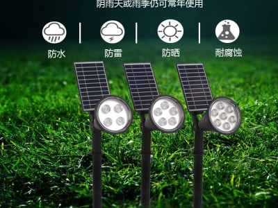 跨境太阳能草坪灯射灯LED太阳能户外园林花园庭院灯插地灯景观RGB图2