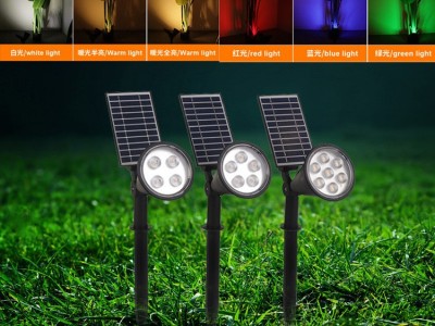跨境太阳能草坪灯射灯LED太阳能户外园林花园庭院灯插地灯景观RGB图4