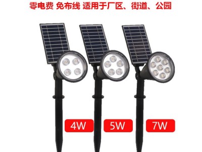 跨境太阳能草坪灯射灯LED太阳能户外园林花园庭院灯插地灯景观RGB图5