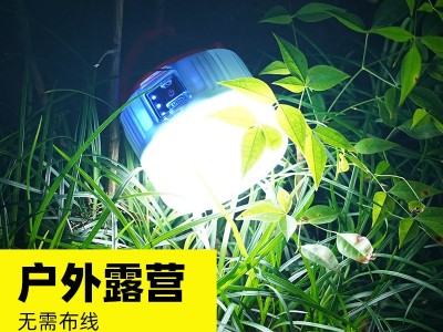 跨境外贸新款LED太阳能充电帐篷灯高亮野营灯应急灯夜市地摊灯泡图5