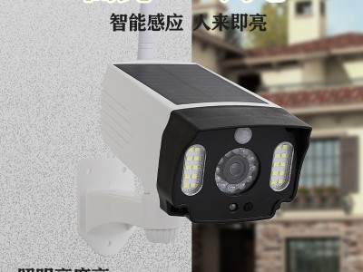 新款仿真监控假摄像头太阳能人体感应庭院灯户外壁灯路灯探照灯图3
