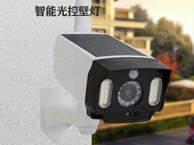 新款仿真监控假摄像头太阳能人体感应庭院灯户外壁灯路灯探照灯图1