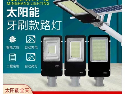牙刷款太阳能LED户外光控路灯新能源庭院灯超亮防水工程带杆灯图2