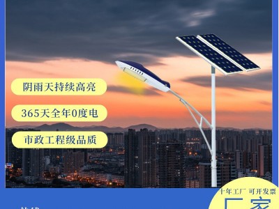 新农村6米太阳能路灯一体化户外家用60W大功率led工程款照明灯图2