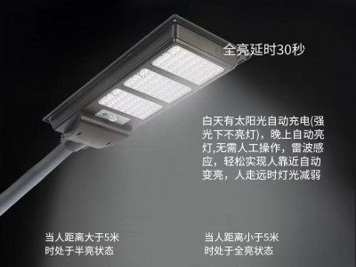 跨境专供太阳能路灯太阳能一体化壁灯 人体感应灯家用庭院灯图2