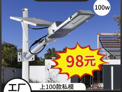 100W别墅太阳能路灯 乡村道路分体led太阳能路灯 户外防水庭院灯图1