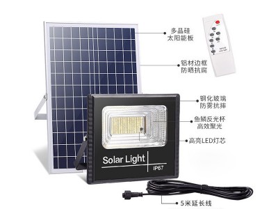 LED太阳能灯 户外照明人体感应庭院壁灯防水家用遥控太阳能投光灯图4