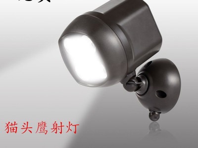 亚马逊直供猫头鹰射灯 户外照明壁灯 4LED红外线感应灯车库庭院灯图4