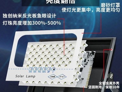 太阳能灯家用户外庭院灯led超亮防水投光灯室内外新农村照明路灯图2