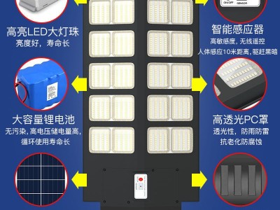 新款太阳能户外庭院灯挂灯家用室外人体感应农村超亮照明led路灯图2