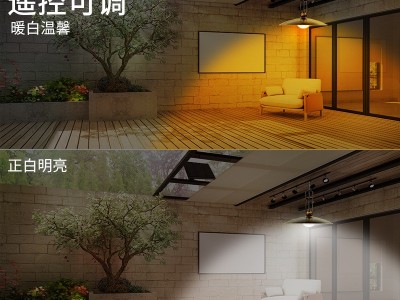 跨境太阳能灯室外防水太阳能led吊灯户外庭院复古工业风圆顶吊灯图2