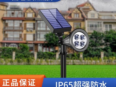 跨境LED花园庭院太阳能壁灯 户外防水地插灯 七彩景观草坪灯图1