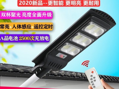工厂新款太阳能路灯头跨境专供感应农村LED景观庭院灯一体式路灯图4