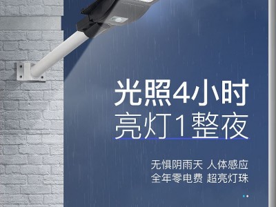 工厂批发100W城镇路灯一体化太阳能路灯头 家用LED太阳能庭院门灯图4