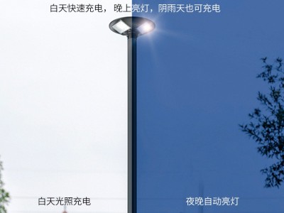 跨境新款一体太阳能庭院灯 感应UFO小区公园户外景观道路照明路灯图3