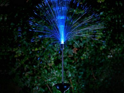 太阳能七彩满天星光纤灯户外防水草坪插地灯圣诞节庭院花园装饰灯图1