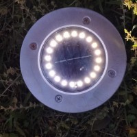 电商跨境太阳能20LED不锈钢地埋灯户外防水地插灯庭院别墅草坪灯