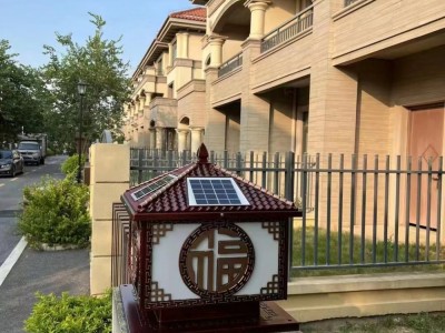 太阳能柱头灯挂墙灯市电两用照明灯别墅小区围墙装饰好看的庭院灯图4