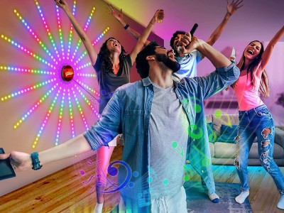 LED幻彩烟花灯带 跑马全彩RGB音乐灯条 节奏氛围灯饰流水灯带条图3