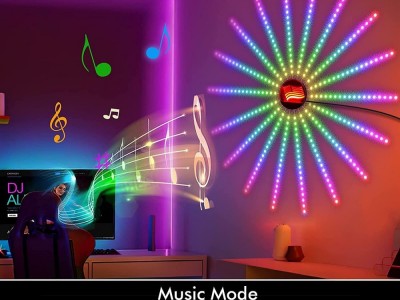 LED幻彩烟花灯带 跑马全彩RGB音乐灯条 节奏氛围灯饰流水灯带条图2