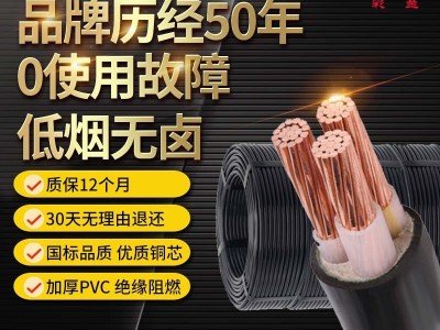 彩兰电线电缆WDZ-YJY国标纯铜低烟无卤电缆电力电缆 阻燃电缆图1