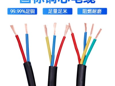 国标铜芯电缆RVV2 3 4芯*1 1.5 2.5 4平方电源护套线 防水控制电线图3