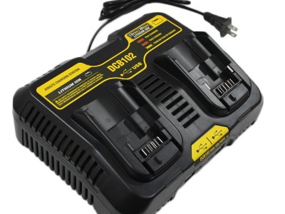 适用德&伟10.8V~20V电池充电器dewalt得伟DCB102双充3A快速充电器图2