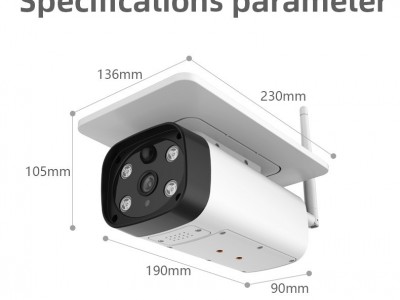 户外防水电池监控camera wifi太阳能摄像头 高清网络无线摄像机图2