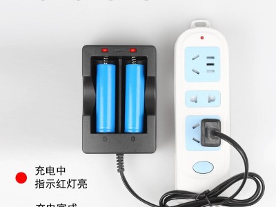 26650双灯双槽锂电池充电器线充 18650双槽线充4.2V 800MA带USB图5