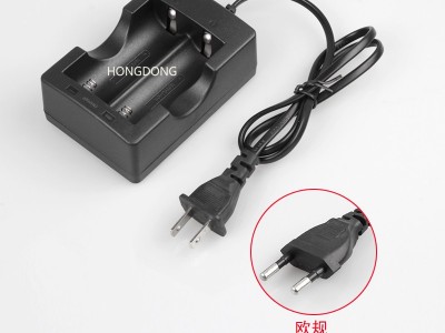 26650双灯双槽锂电池充电器线充 18650双槽线充4.2V 800MA带USB图2