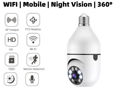 外贸热款智能无线WIFI全彩灯泡摄像头家用高清夜视1080P 安防监控图3