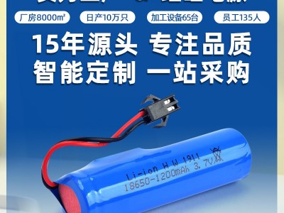 18650锂电池批发弘力充电电池电子产品用电池加保护3.7V 锂电池图1