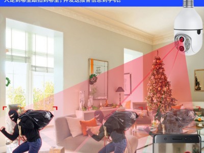 灯泡双目监控器360度无死角 手机远程无线WIFI摇头机一层楼摄像头图3