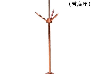 促销单针黄铜避雷针纯铜实芯避雷针防雷工程室外屋顶避雷针家用铜图5