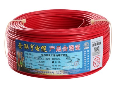 广东金联宇阻燃ZB-BVVR 1 1.5 2.5 4 6平方 双皮多股铜芯电 线家用图4