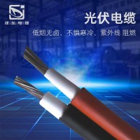 津东电缆 PV1-F太阳能电缆铜芯线 双芯光伏线 护套电线 光伏电缆
