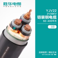 胜华ZR-YJV22阻燃铠装高压35KV电力电缆线3相铜芯70/95/120平方