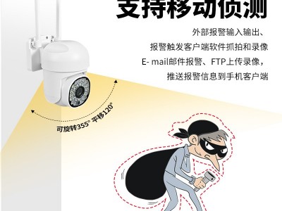 家用远程监控摄像头带云台智能高清无线WiFi网络夜视室外摄像头图3