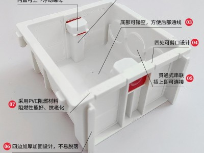 86型电工线盒 PVC暗装接线盒 家装开关插座通用暗装拼接底盒图2